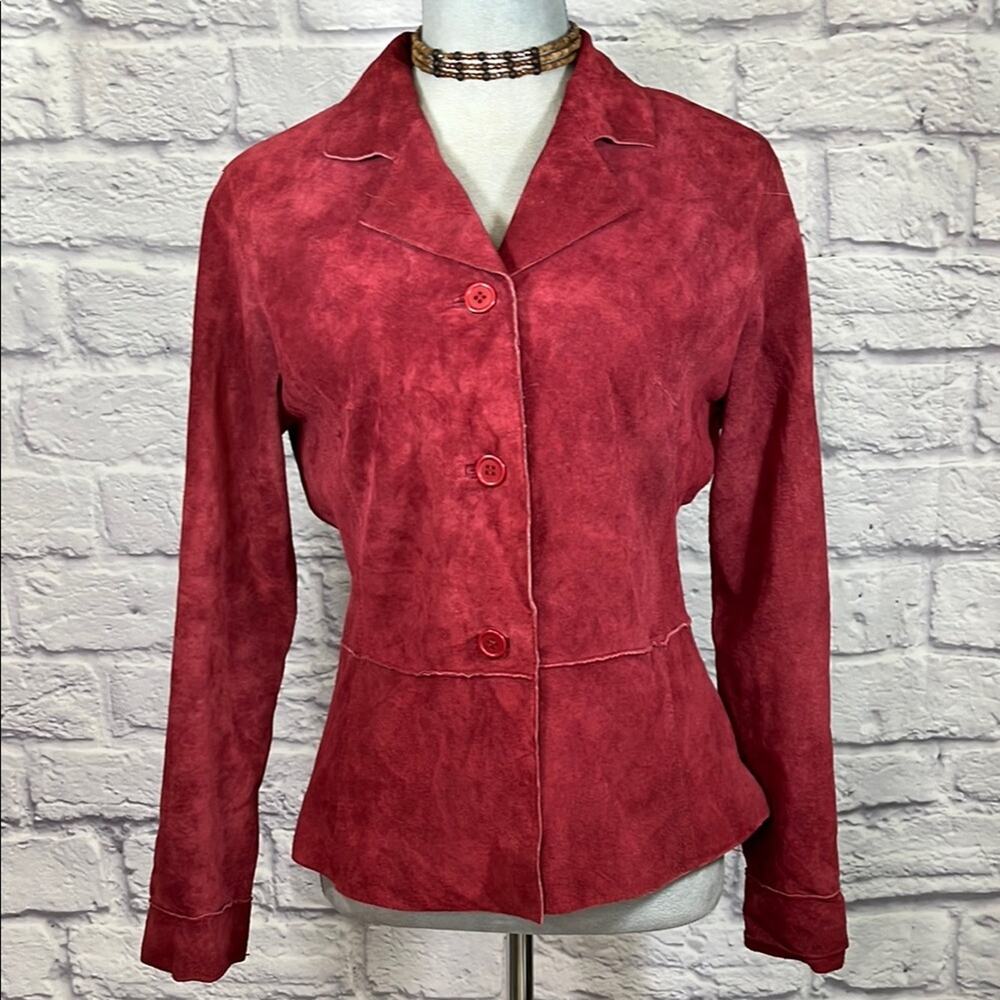 Brandon Thomas Buttery Soft Deep Red Blazer Suede Tailored Jacket/Blazer